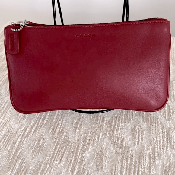 Coach EUC Red Leather Case/Pouch - Picture 1 of 13